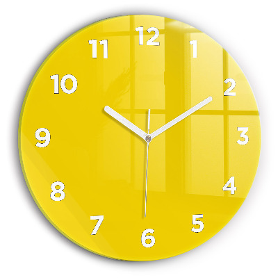 Horloge ronde murale Jaune