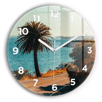 Horloge ronde Palmiers à Malibu