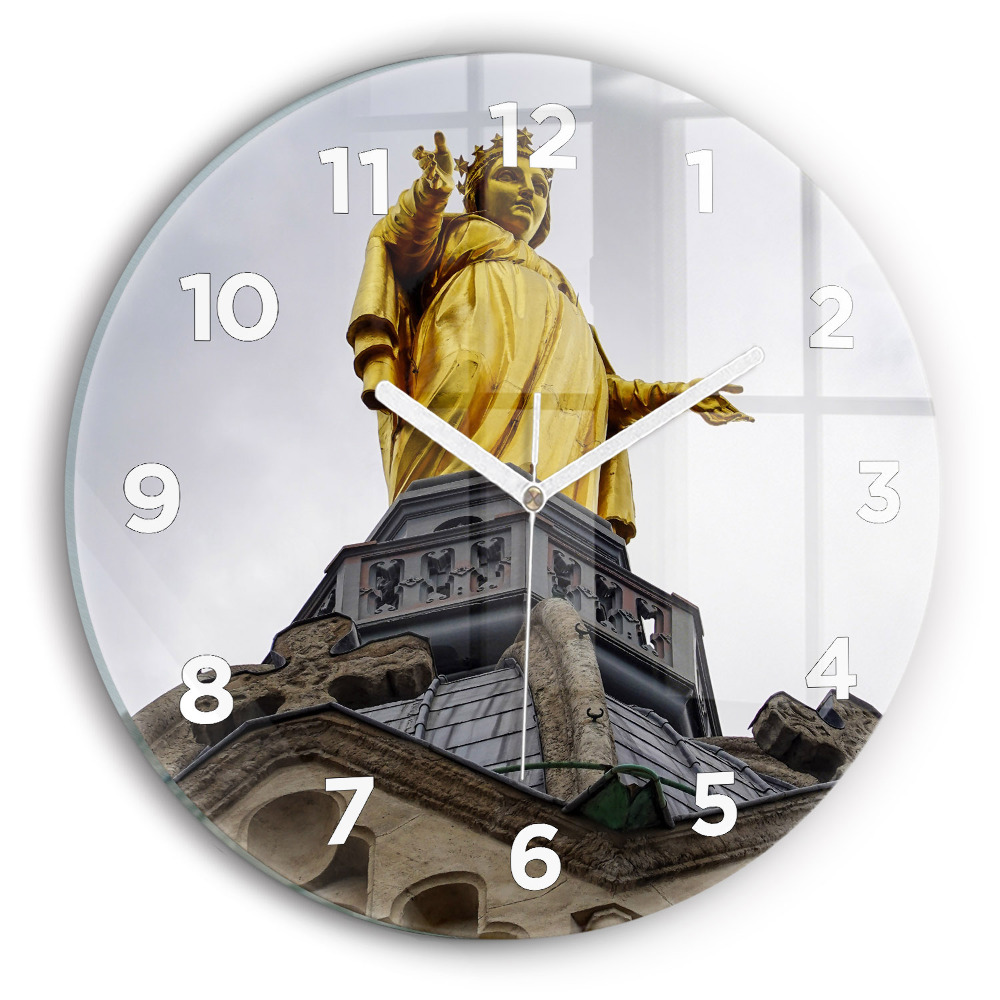 Horloge ronde Statue de Notre-Dame à Lyon