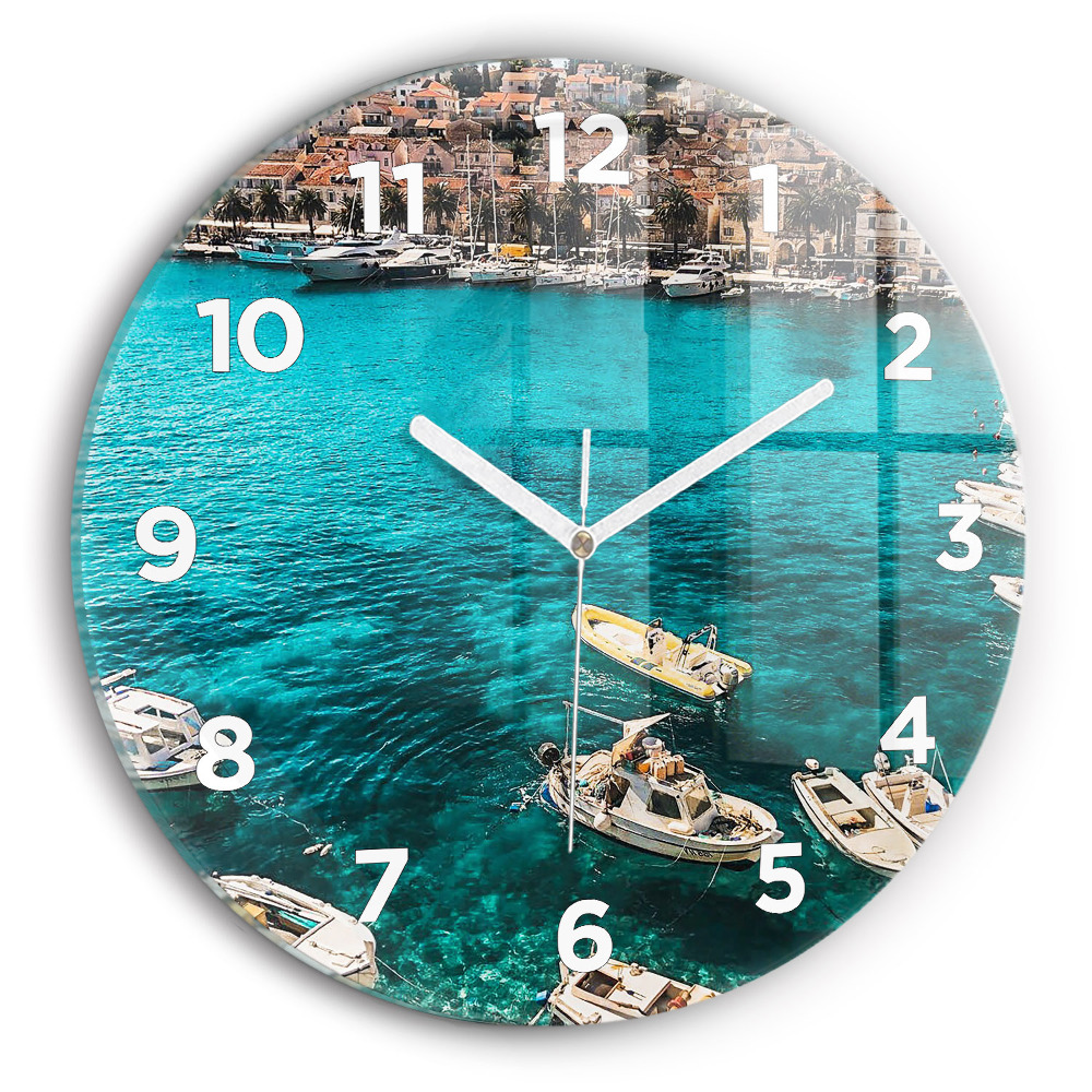 Horloge ronde murale Bateaux en Croatie