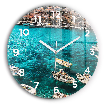 Horloge ronde murale Bateaux en Croatie