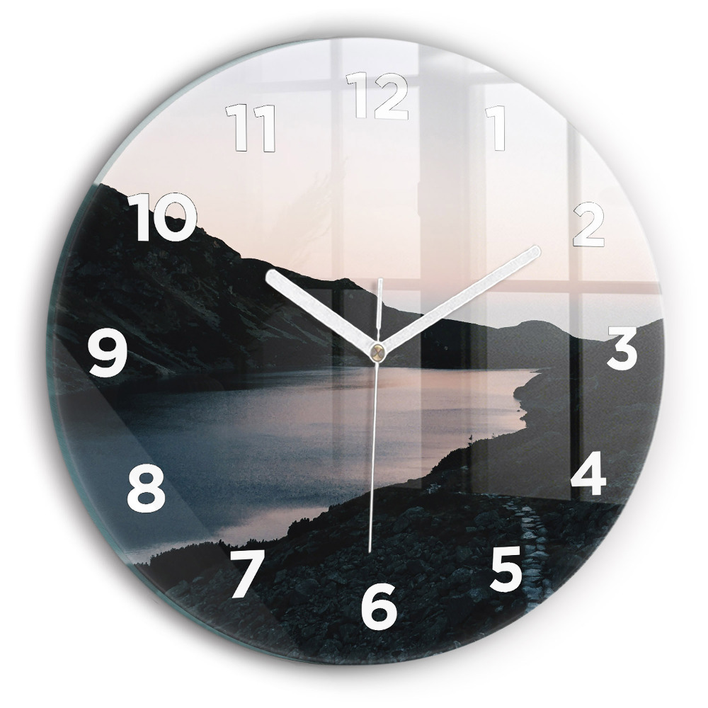 Horloge ronde Lac et montagnes