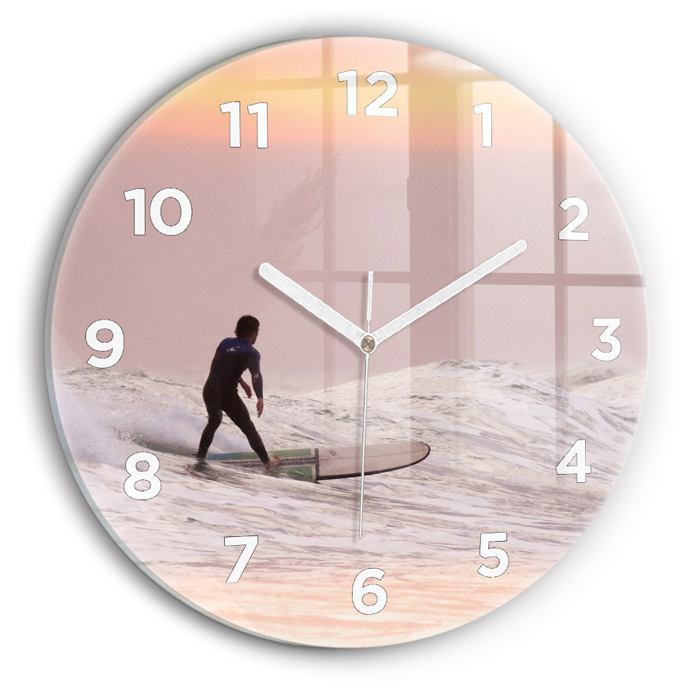 Horloge ronde Surfeur à Hawaï