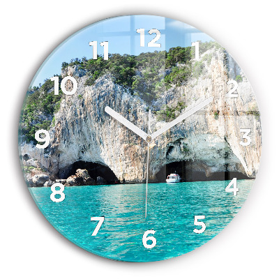 Pendule murale ronde Grotte sous-marine