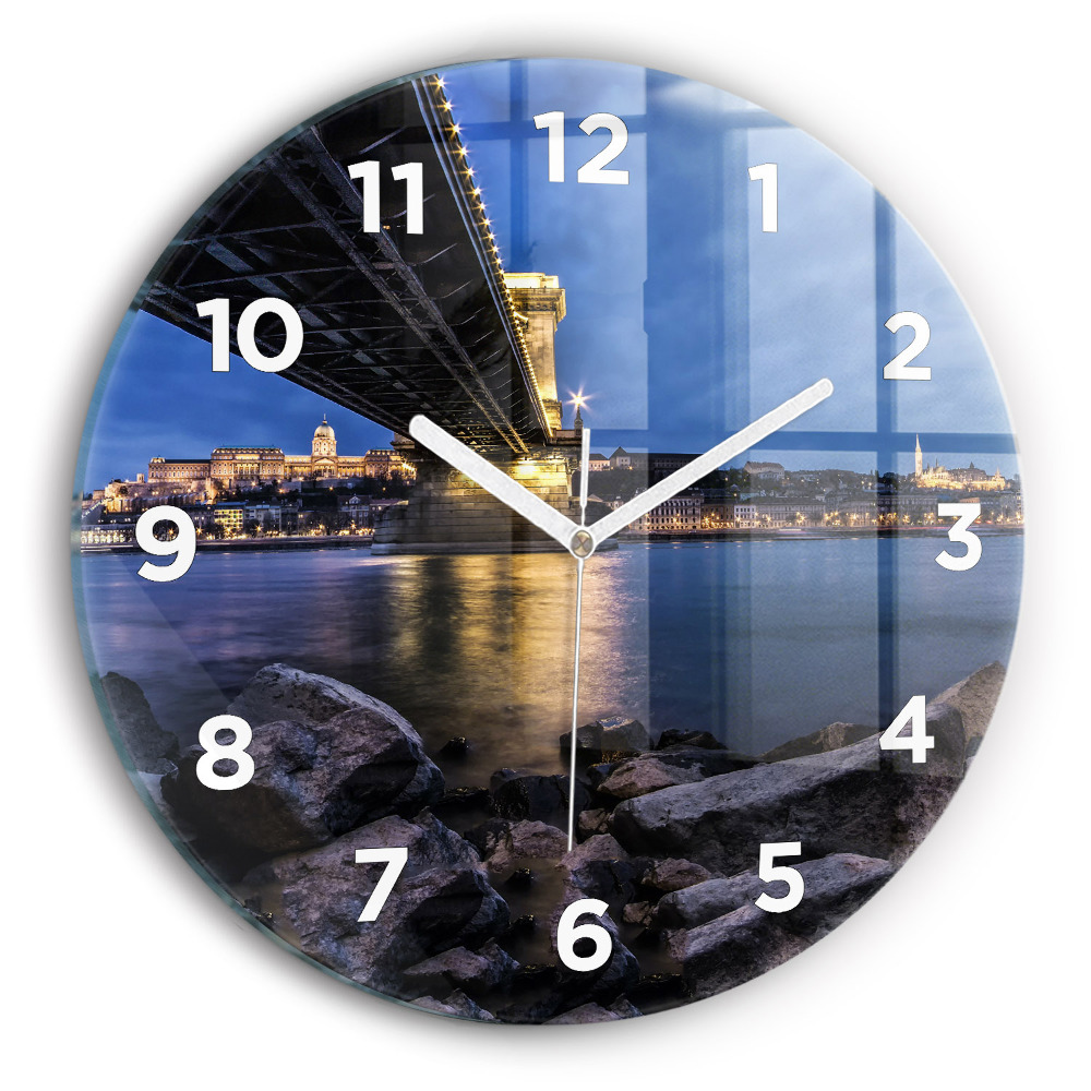 Horloge ronde Rivage rocheux sous le pont