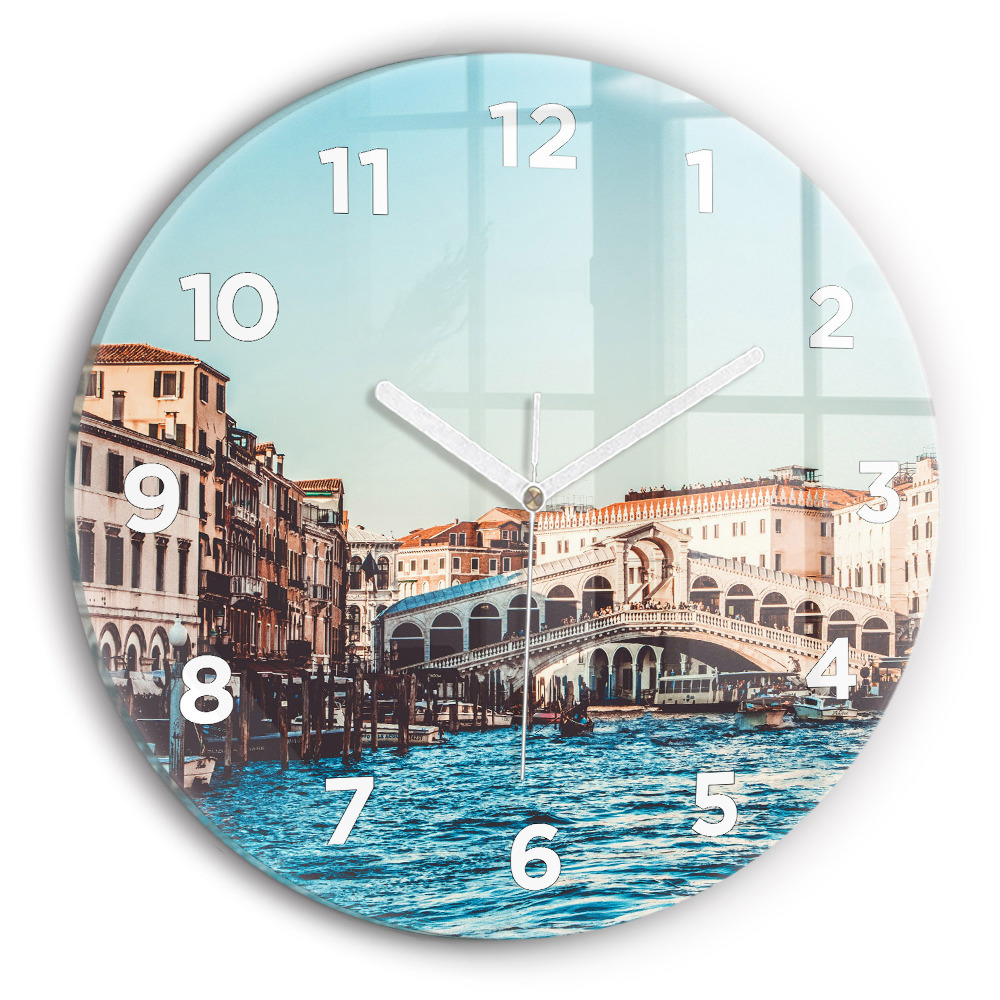 Horloge ronde murale Le pont du Rialto à Venise