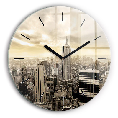 Gratte-ciel à New York Pendule murale ronde