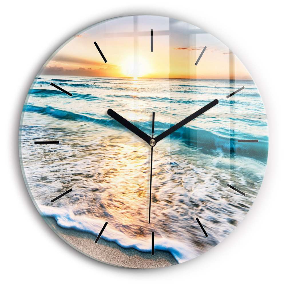 Plage, mer et sable Horloge ronde