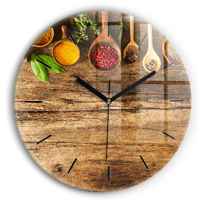 Cuillères d'épices Pendule murale ronde
