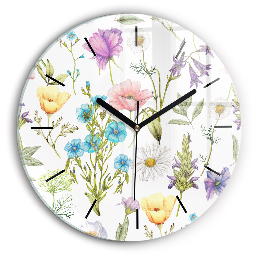Composition de fleurs Horloge ronde