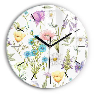 Composition de fleurs Horloge ronde