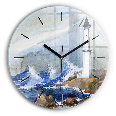 Mer et phare Horloge ronde