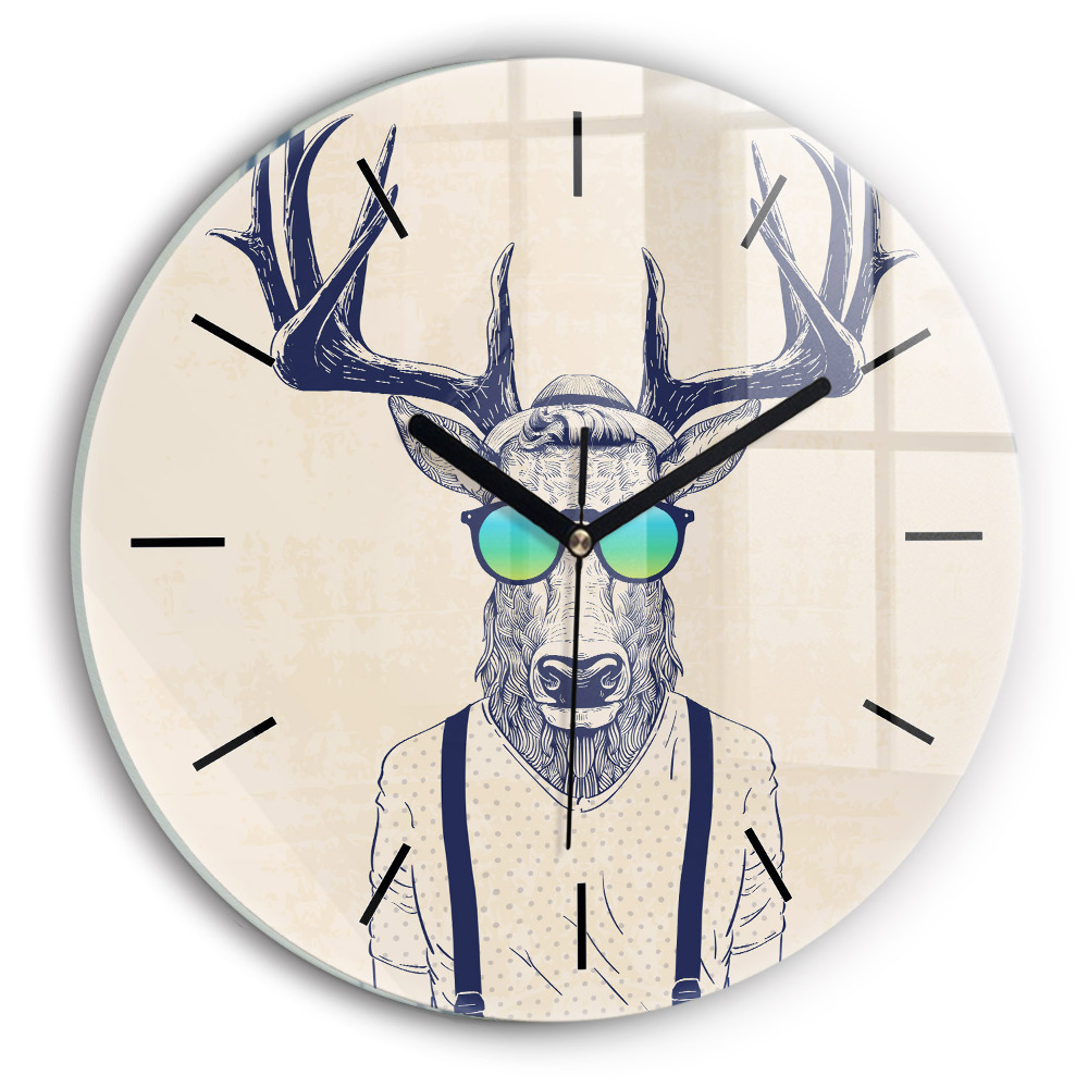 Cerf abstrait Horloge ronde