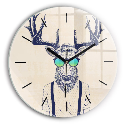 Cerf abstrait Horloge ronde