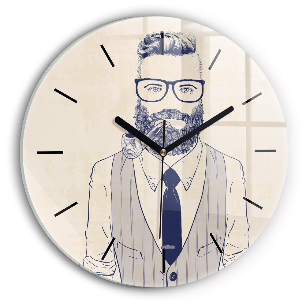 Homme à barbe Pendule murale ronde
