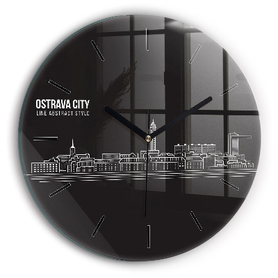 Dessin de la ville d'Ostrava Horloge ronde