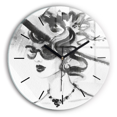 Femme à la mode Horloge ronde murale