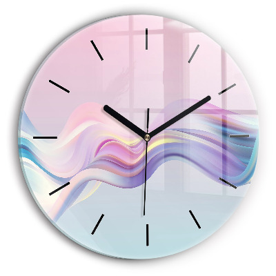 Abstraction de vagues au pastel Horloge ronde murale