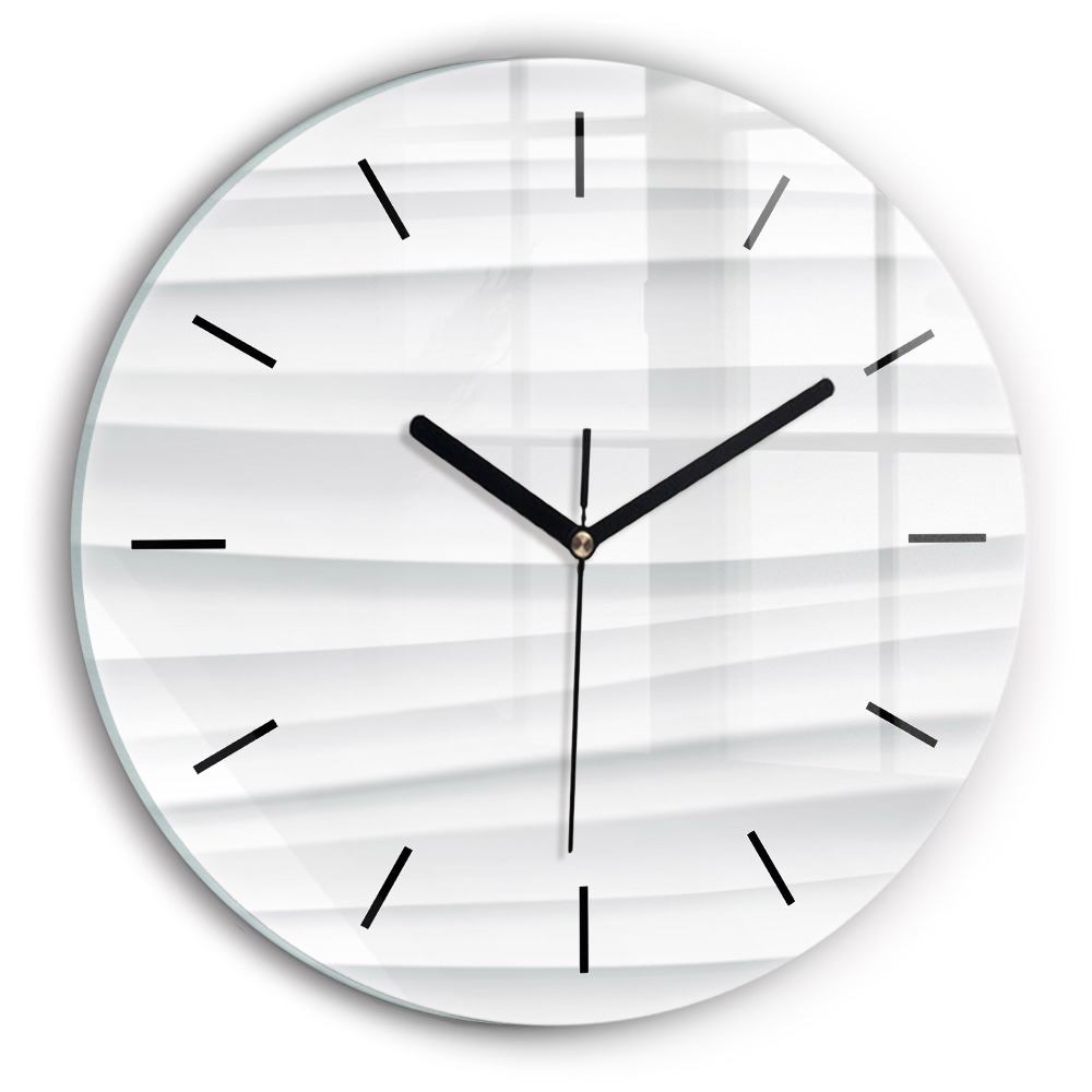 Texture de vagues Horloge ronde en verre