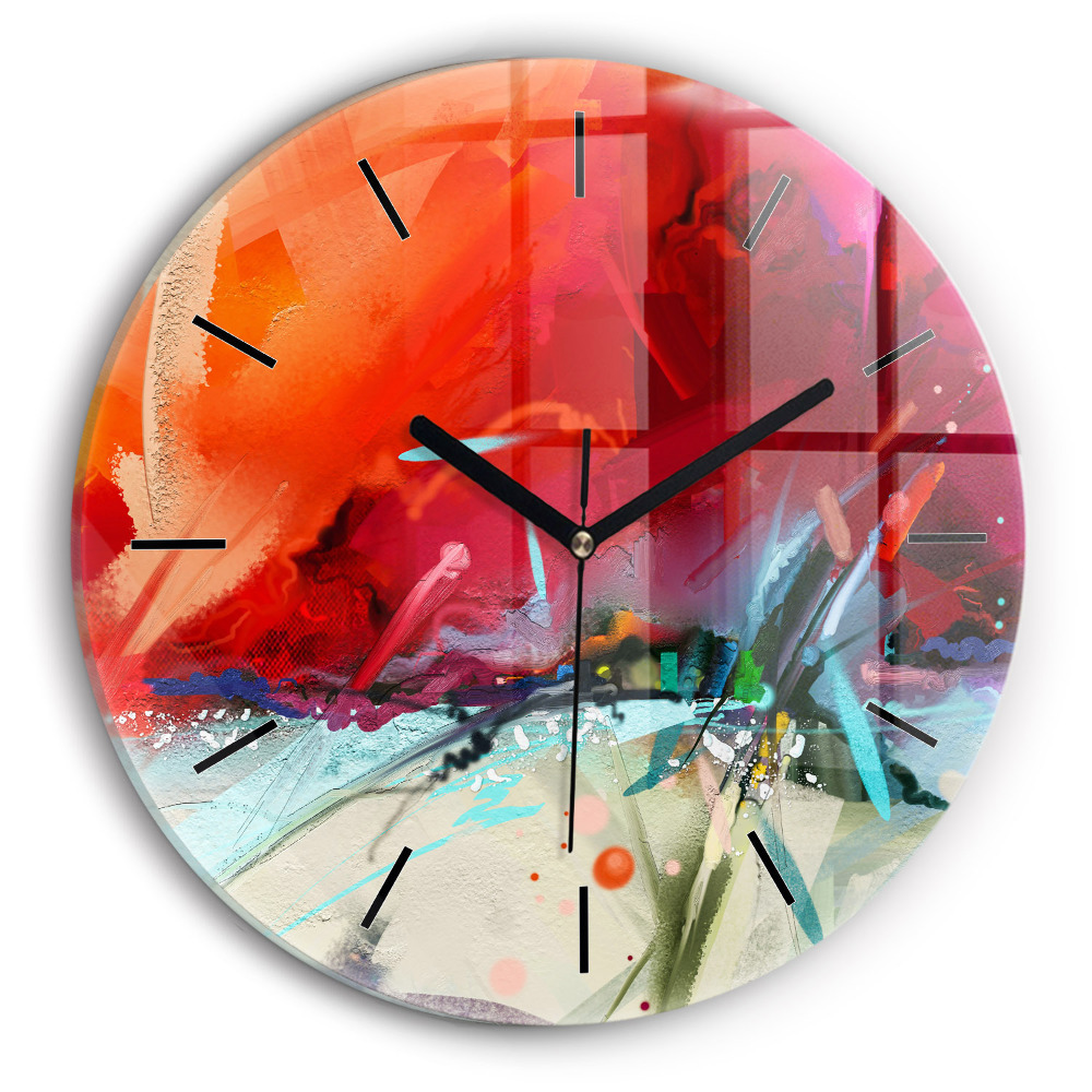 Rangées d'épices Horloge ronde en verre