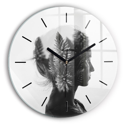 Portrait d'une femme Pendule murale ronde