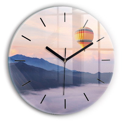 Beau paysage Horloge ronde en verre