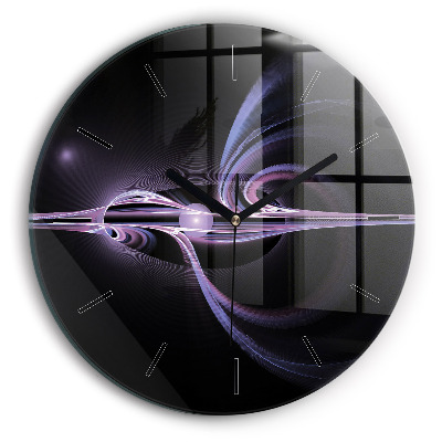 Abstraction violette Horloge ronde murale