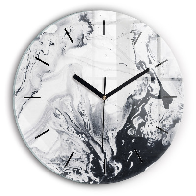 Marbre abstrait à l'encre Horloge ronde murale