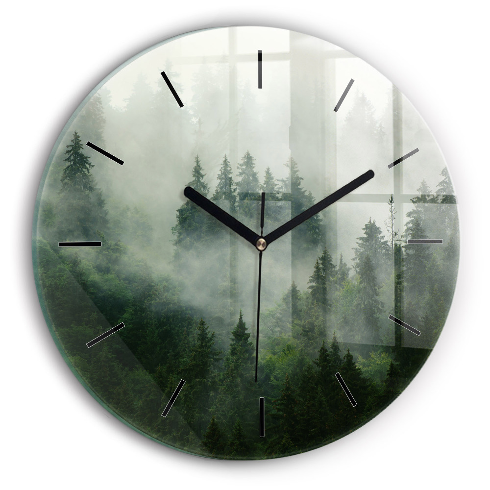 Forêt brumeuse Horloge ronde