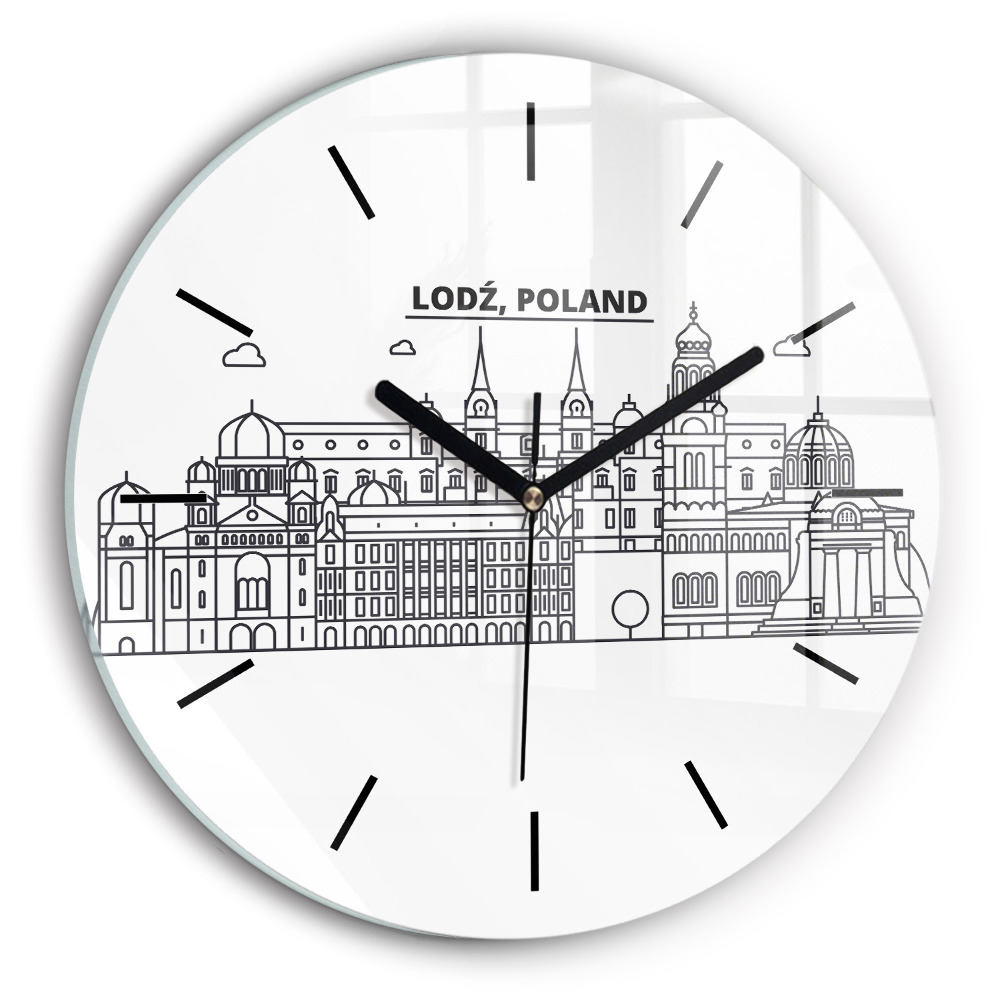 Łódź architecture panorama Horloge ronde en verre
