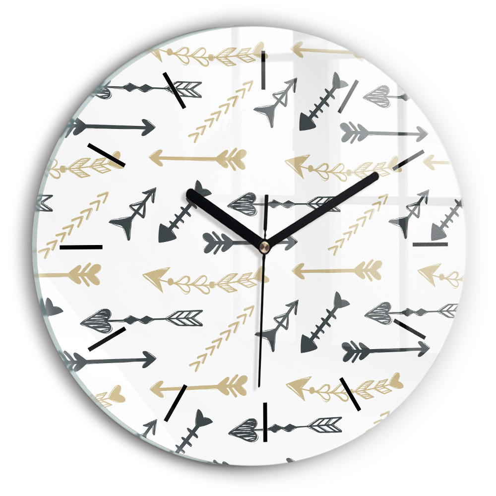 Motif géométrique de hipster Horloge ronde en verre