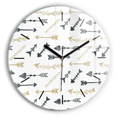 Motif géométrique de hipster Horloge ronde en verre