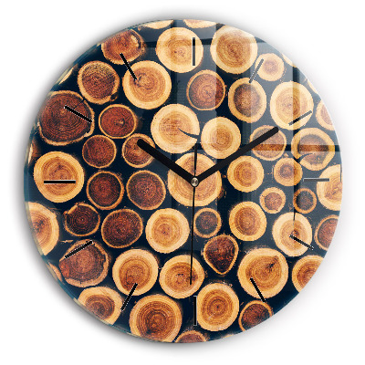 Bois Horloge ronde en verre