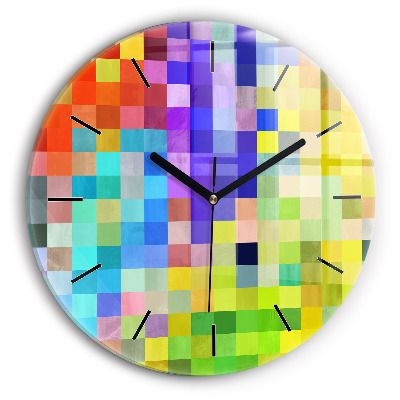 Composition de carrés Pendule murale ronde