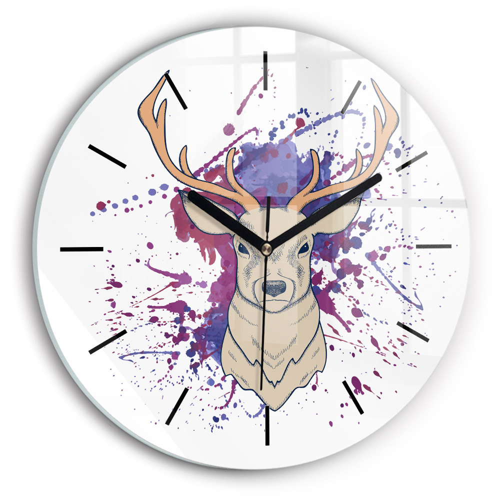 Illustration vectorielle d'un cerf Horloge ronde