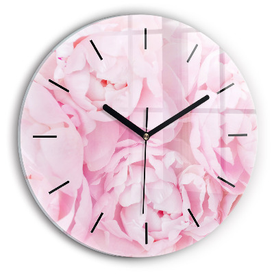Fleurs en fleurs Horloge ronde en verre