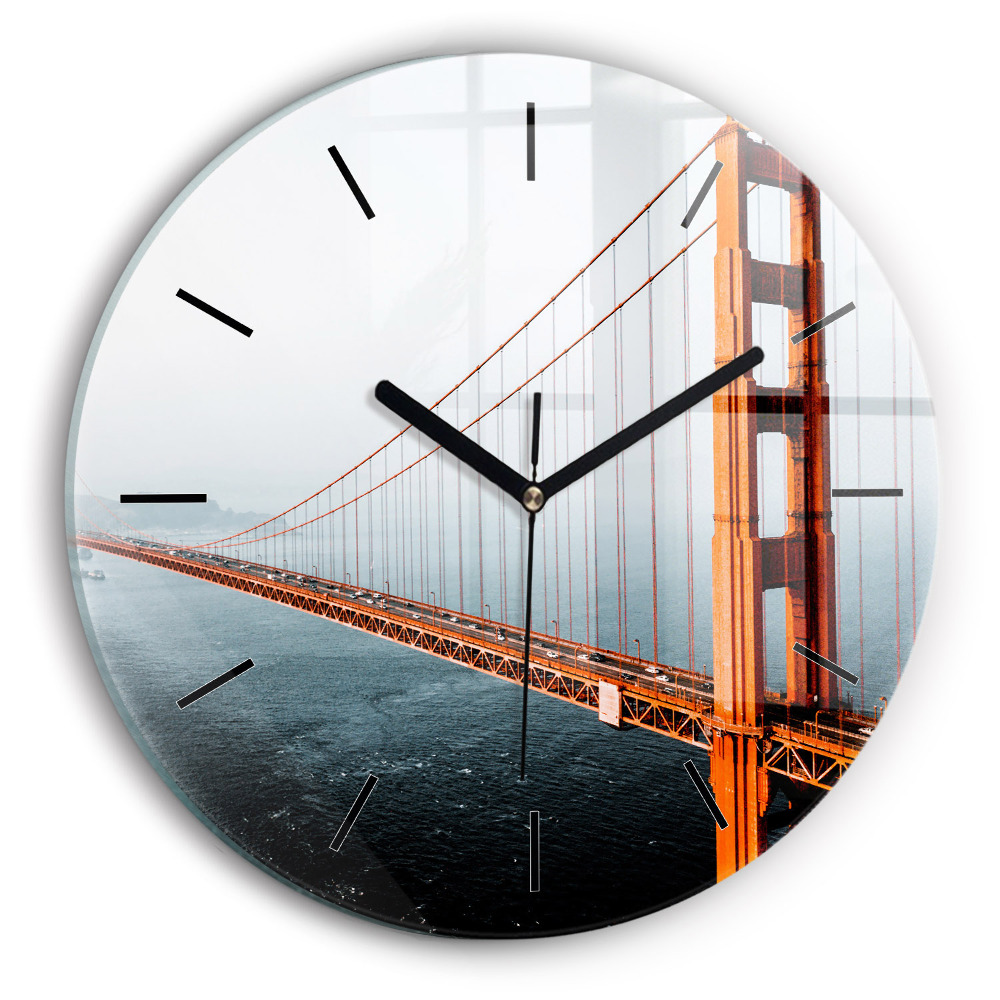 Pont du Golden Gate Horloge ronde en verre