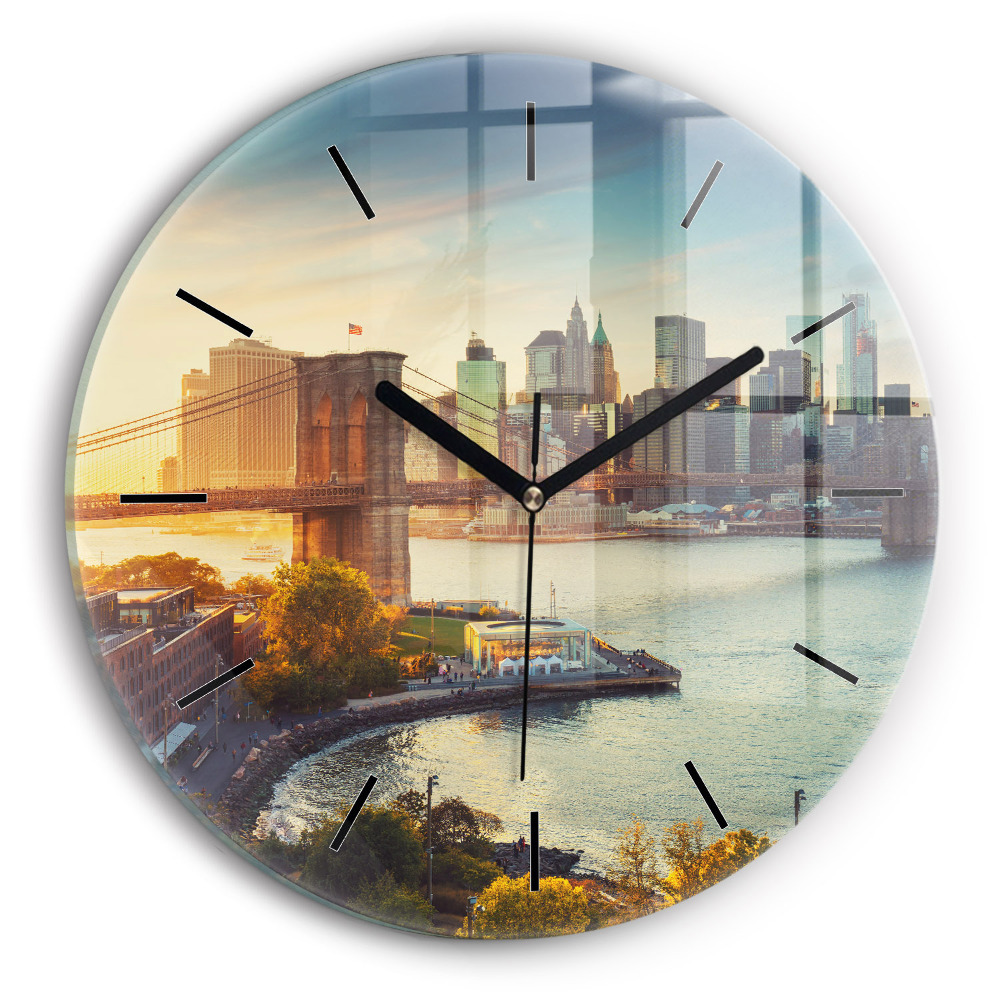 New York Manhattan Pendule murale ronde