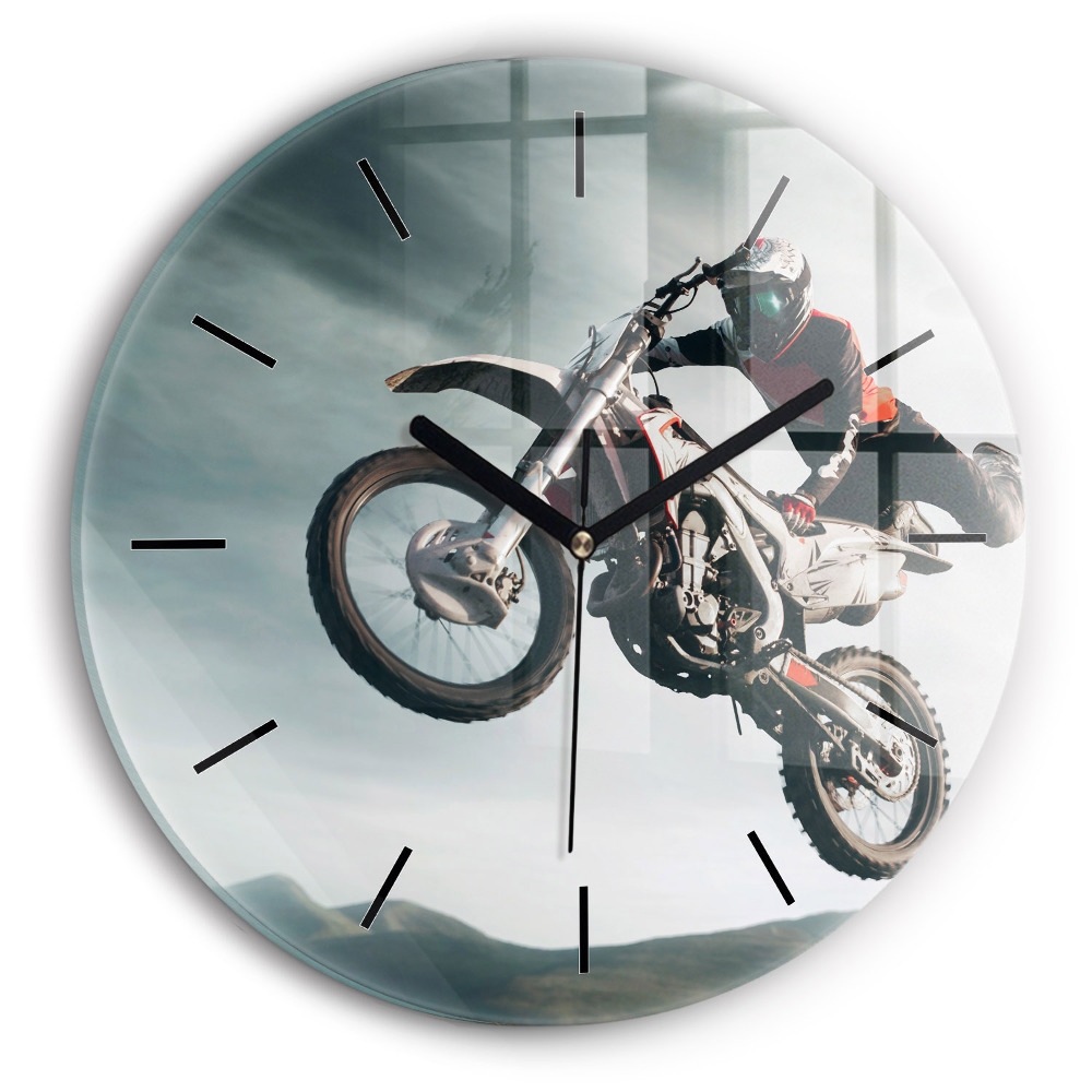 Moto style adrénaline Horloge ronde murale