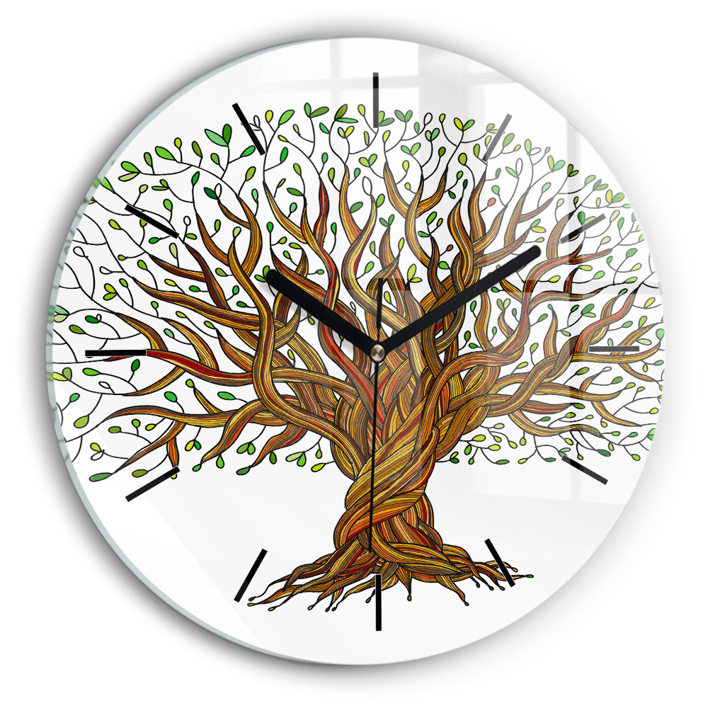 Arbre et racines Horloge ronde