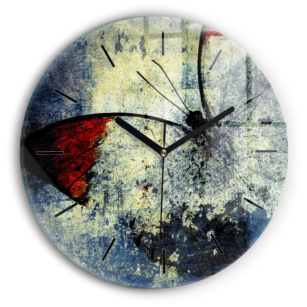 Papillon style vintage Pendule murale ronde