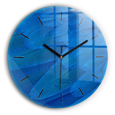 Plume d'oiseau Horloge ronde en verre