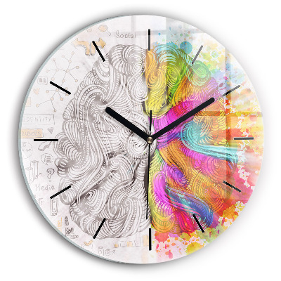 Cerveau abstrait Horloge ronde
