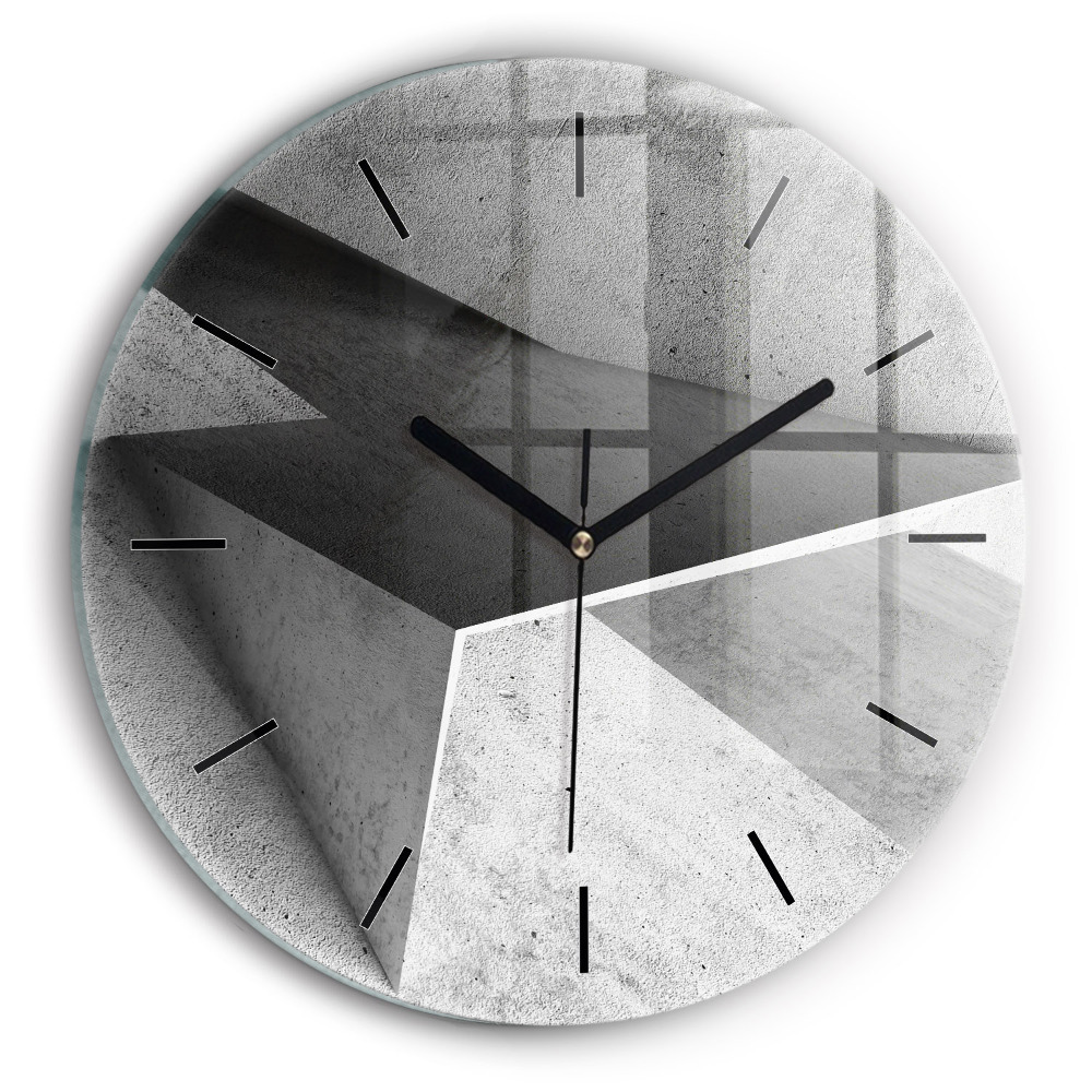 Triangles abstraits Horloge ronde en verre