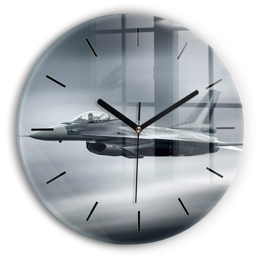 Avion militaire Horloge ronde murale