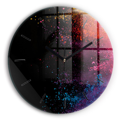 Une explosion de couleurs Horloge ronde