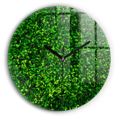 Feuilles de haie Horloge ronde en verre