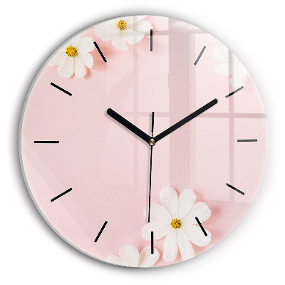 Fleurs de marguerite Pendule murale ronde