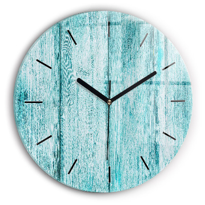 Vieux bois bleu Horloge ronde murale