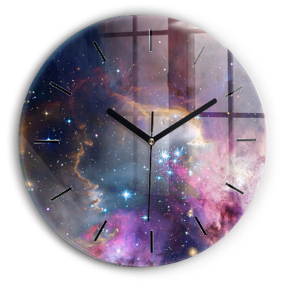 Galaxie et étoiles Pendule murale ronde